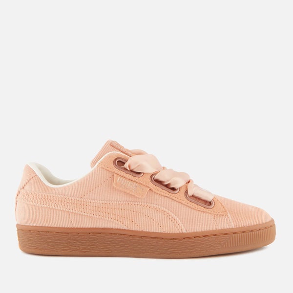 Puma Women's Basket Heart Corduroy Trainers - Dusty Coral