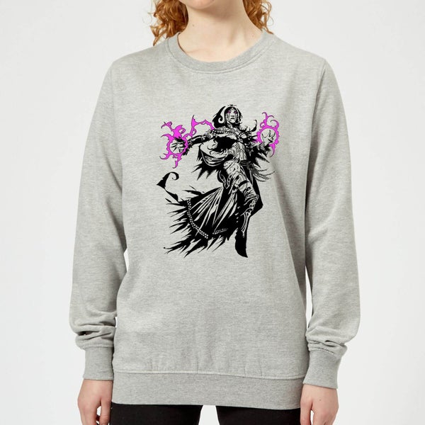 Magic The Gathering Liliana Character Art Women's Sweatshirt - Grey