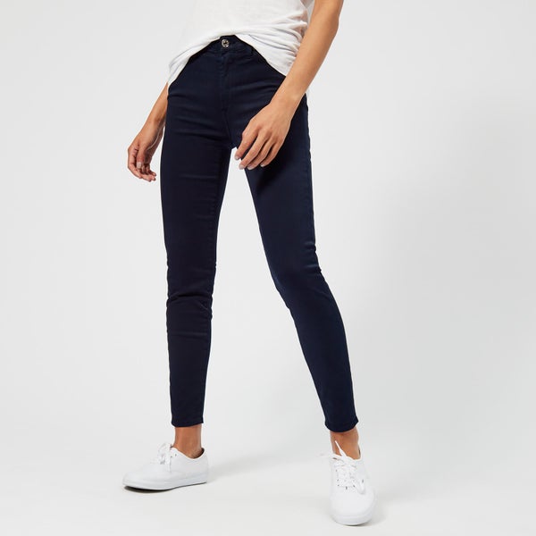 7 For All Mankind Women's High Waist Skinny Crop Jeans - Navy