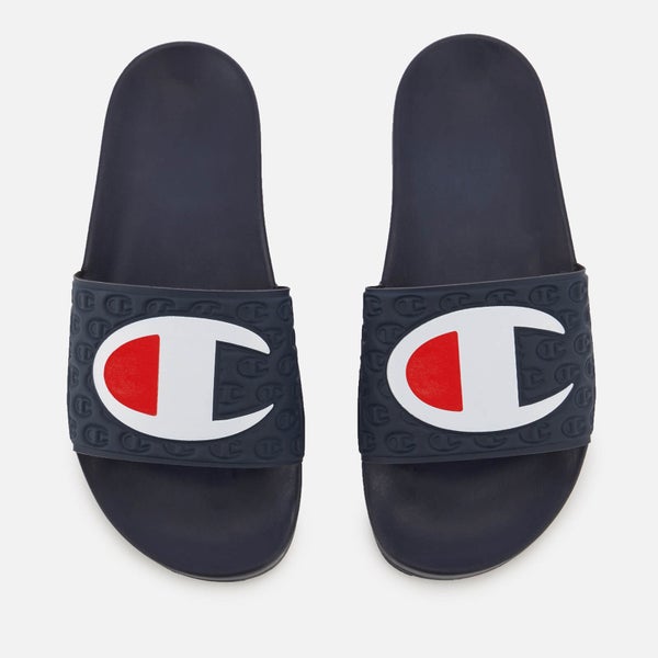 Champion Men's Logo Pool Slide Sandals - Navy