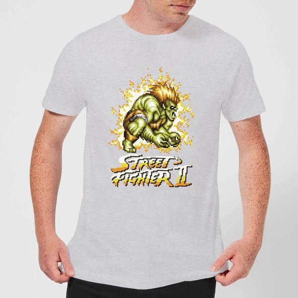 Street Fighter Blanka 16-bit Men's T-Shirt - Grey