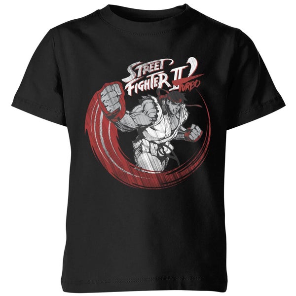 Street Fighter RYU Sketch Kids' T-Shirt - Black
