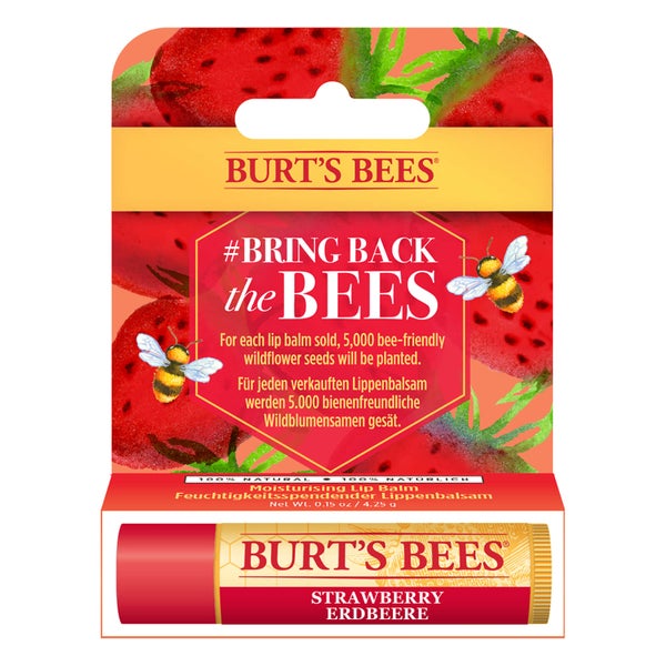 Burt's Bees Strawberry Limited Edition Bring Back the Bees Lip Balm balsam do ust