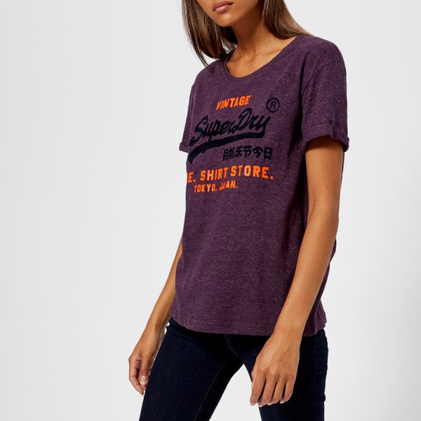 Superdry Women's Shirt Shop New Slim T-Shirt - Buffalo Blackberry
