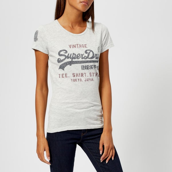 Superdry Women's Vintage Logo Slub Entry T-Shirt - Fargo Grey Slub