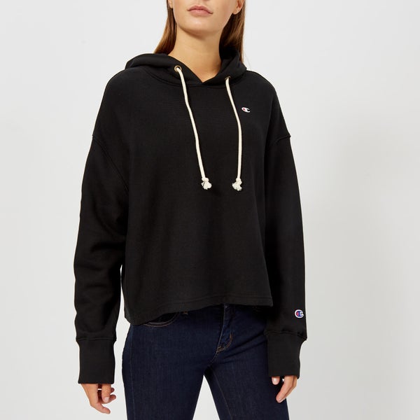 Champion Women's Hooded Cropped Sweatshirt - Black