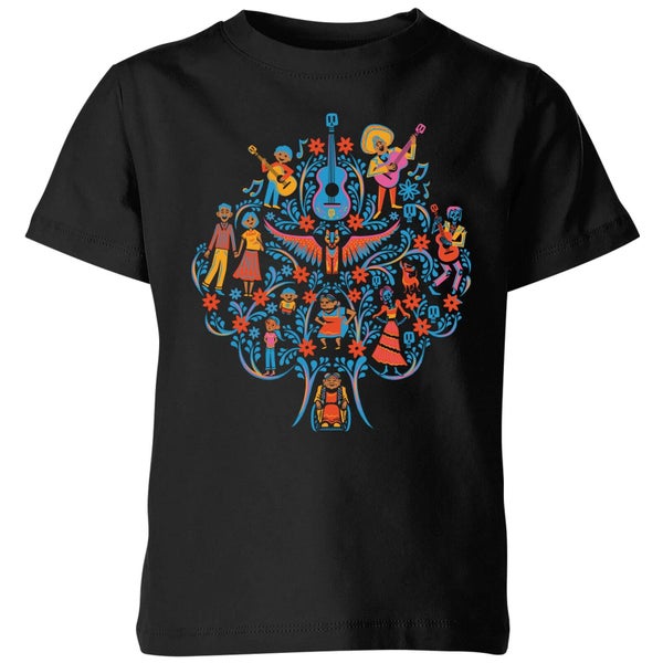 Disney Coco Tree Patroon Kinder T-shirt - Zwart
