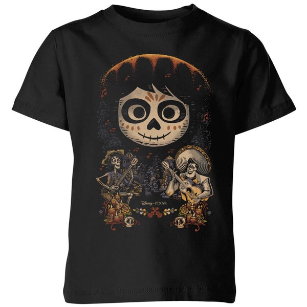 Disney Coco Miguel Gezicht Poster Kinder T-shirt - Zwart