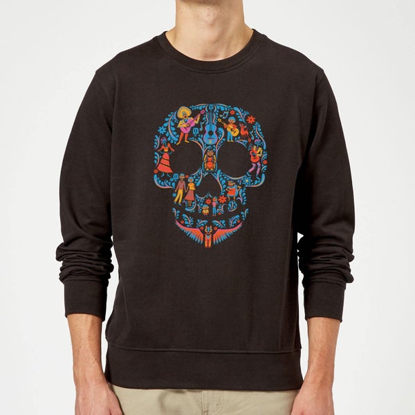 Coco Skull Pattern Sweatshirt - Black