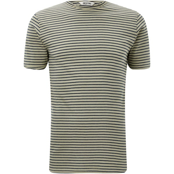 T-Shirt Homme Albert Only & Sons - Beige Rayé