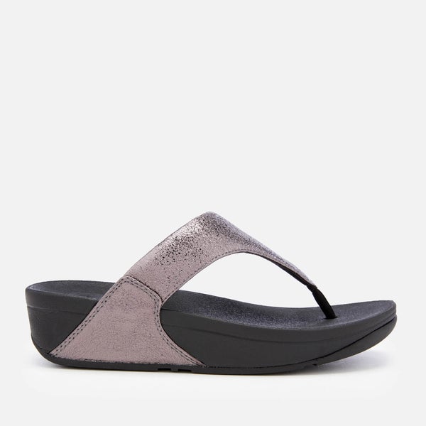 FitFlop Women's Lulu Molten Metal Toe Post Sandals - Pewter