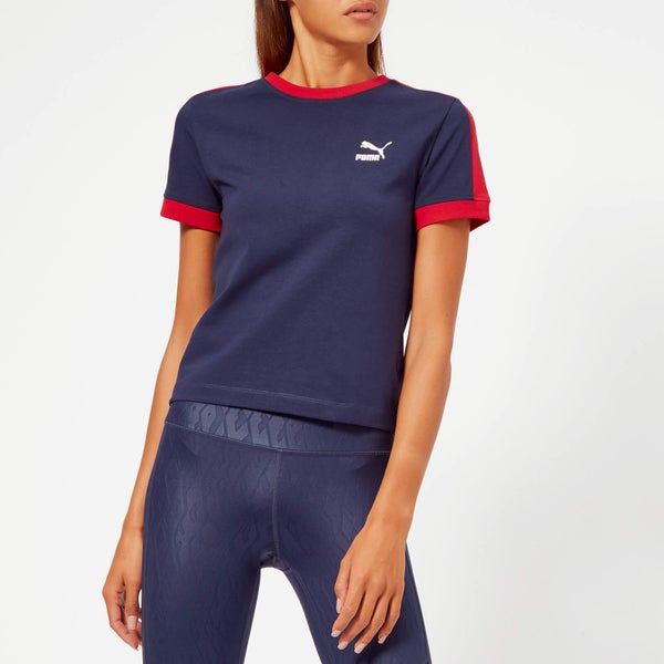 Puma Women's Classic T7 Short Sleeve T-Shirt - Peacoat