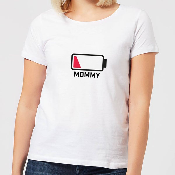 T-Shirt Femme Mommy Batteries Low - Blanc