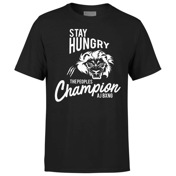Anthony Joshua Stay Hungry The Peoples Champion Men's T-Shirt - Black