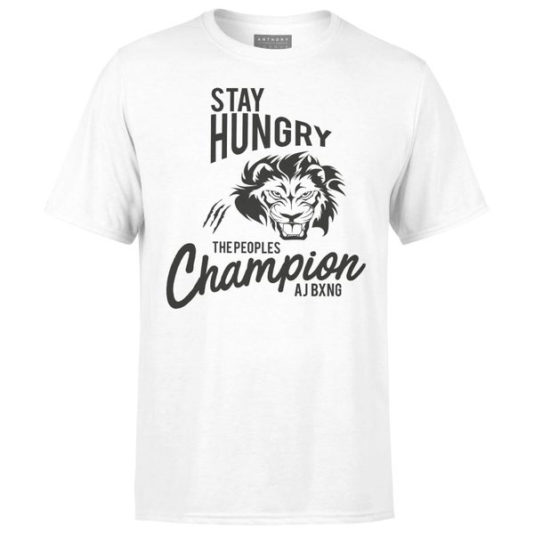 T-Shirt Homme Anthony Joshua Stay Hungry - The People's Champion - Blanc
