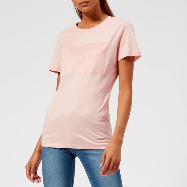 Calvin Klein Jeans Women's Institutional Satin Box Logo T-Shirt - Chintz Rose
