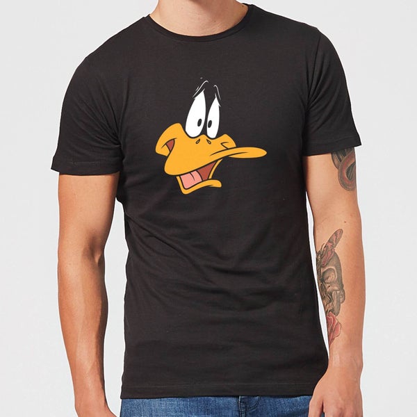 Looney Tunes Daffy Duck Face Men's T-Shirt - Black