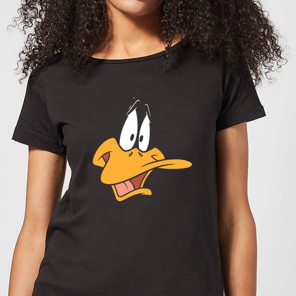 Looney Tunes Daffy Duck Gesicht Damen T-Shirt - Schwarz
