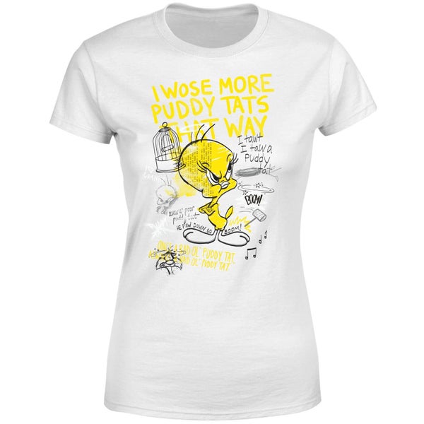 T-Shirt Femme Titi Fâché Looney Tunes - Blanc