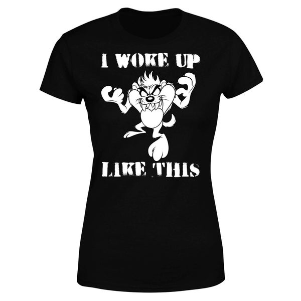 T-Shirt Femme Woke Up Like This Looney Tunes - Noir