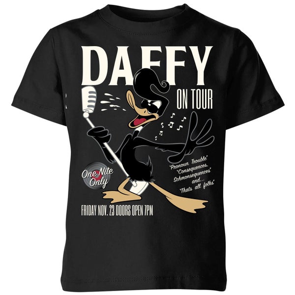 Looney Tunes Daffy Concert Kinder T-shirt - Zwart