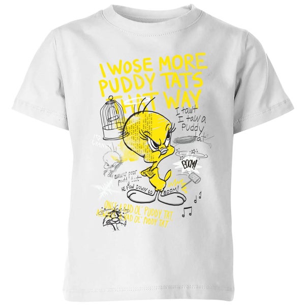 T-Shirt Enfant Titi Fâché Looney Tunes - Blanc