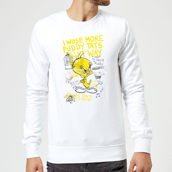 Looney Tunes Tweety Pie More Puddy Tats Pullover - Weiß