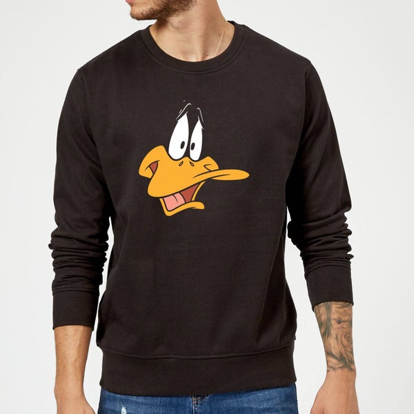Sweat Homme Gros Plan Daffy Duck Looney Tunes - Noir