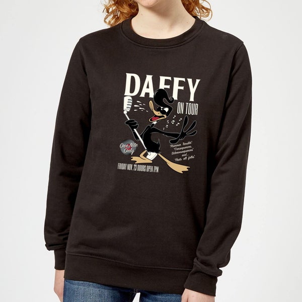 Looney Tunes Daffy Concert Women's Sweatshirt - Black