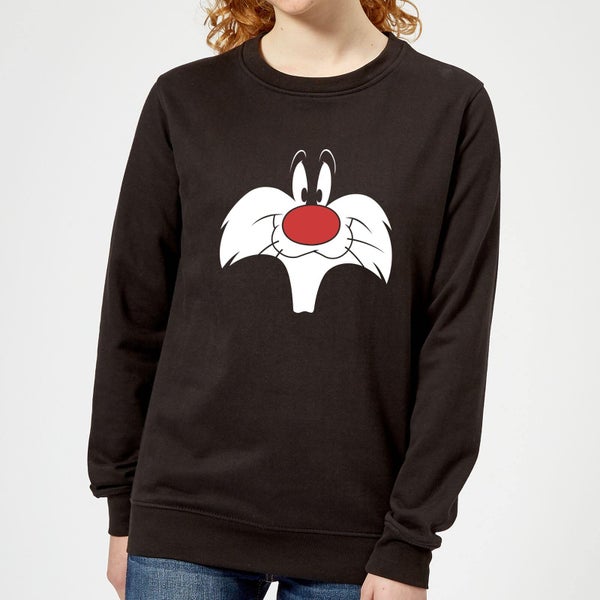Looney Tunes Sylvester Big Face Women's Sweatshirt - Black