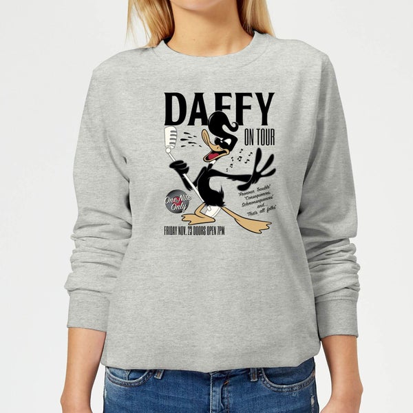 Looney Tunes Daffy Concert Damen Pullover - Grau