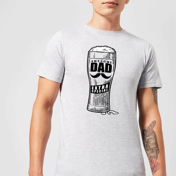 T-Shirt Homme Awesome Dad Pinte de Bière - Gris