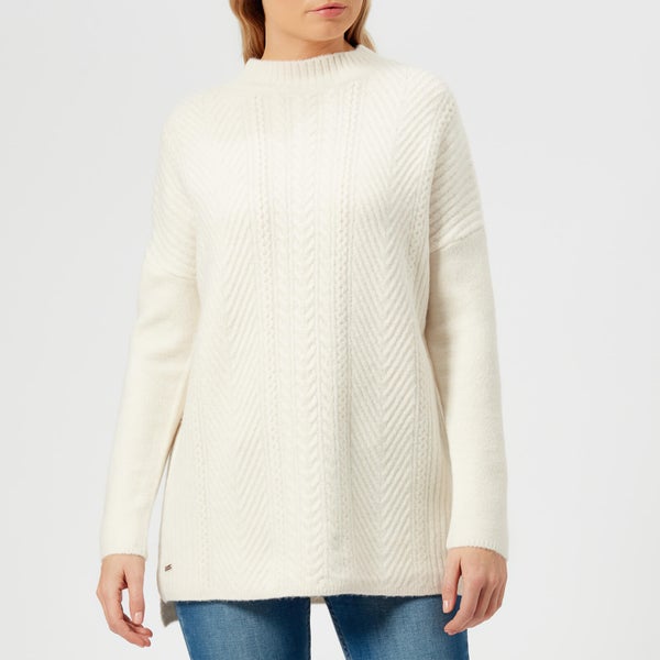 Joules Women's Fallon Funnel Cable Knitted Jumper - Cream Marl