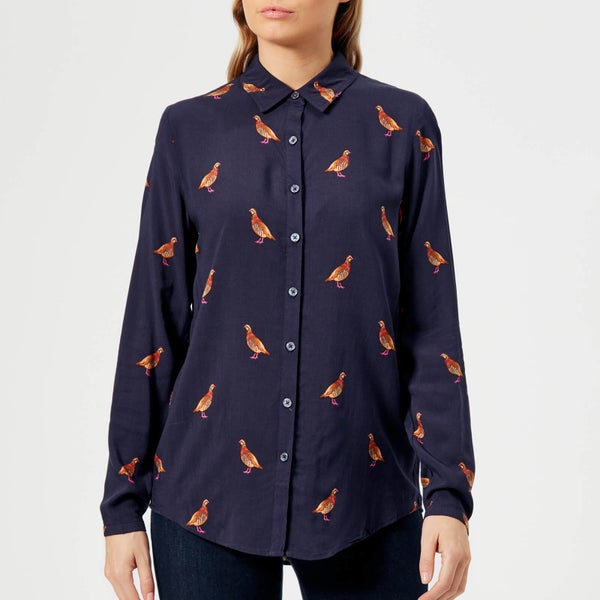 Joules Women's Elvina Soft Woven Printed Blouse - Navy Partridge