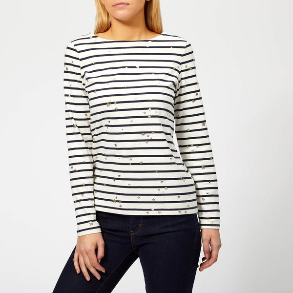 Joules Women's Harbour Printed Jersey Top - Gold Star