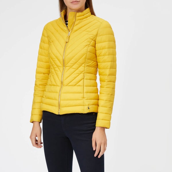 Joules Women's Elodie Chevron Quilted Jacket - Antique Gold