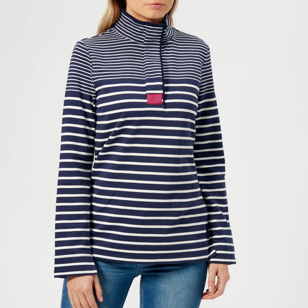 Joules Women's Saunton Classic Funnel Neck Sweatshirt - French Navy Stripe