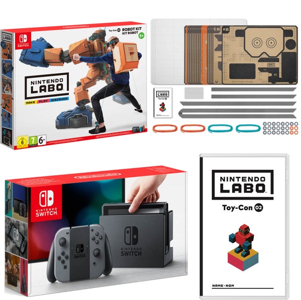 Nintendo Switch Console With Grey Joy-Con & Labo Toy-Con 02: Robot Kit