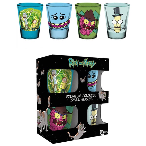 Rick and Morty Mix Coloured Shot Glasses