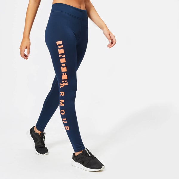 Under Armour Women's Cold Gear Leggings - Academy/After Burn/Silver