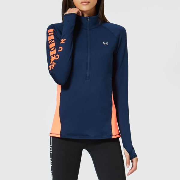 Under Armour Women's Cg Armour Graphic 1/2 Zip Top - Academy/After Burn/Silver