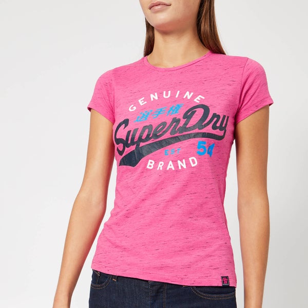 Superdry Women's SD 54 Entry T-Shirt - Fluro Pink Snowy