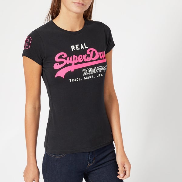 Superdry Women's Vintage Logo Duo Entry T-Shirt - Black Nep