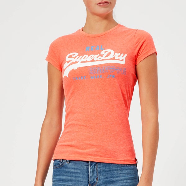 Superdry Women's Vintage Logo Duo Entry T-Shirt - Flamingo Coral