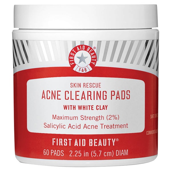 First Aid Beauty Skin Rescue Acne Clearing Pads with White Clay