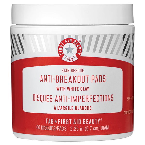 First Aid Beauty Skin Rescue Anti-Breakout Pads with White Clay(퍼스트 에이드 뷰티 스킨 레스큐 안티 브레이크아웃 패드 위드 화이트 클레이)