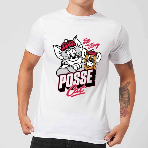 T-Shirt Homme Posse Cat Tom et Jerry - Blanc