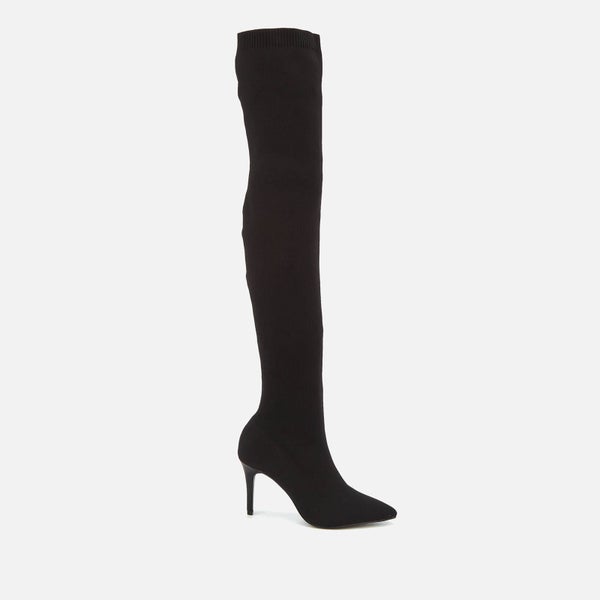 Carvela Women's Gasp Stretch Thigh High Heeled Boots - Black