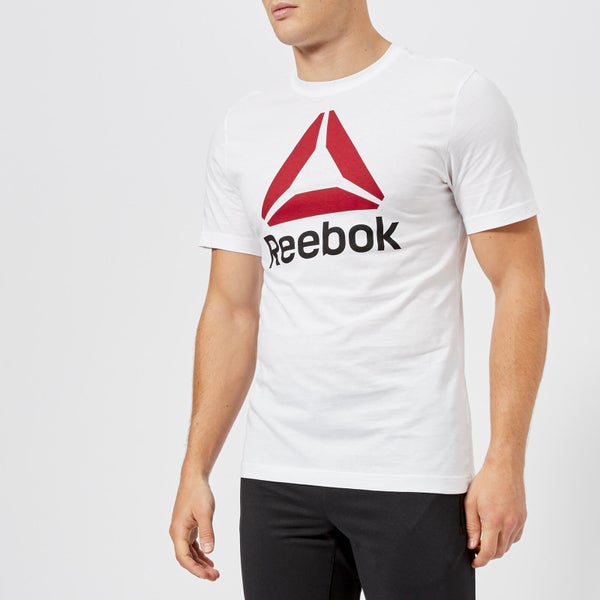 Reebok Men's Stacked Short Sleeve T-Shirt - White
