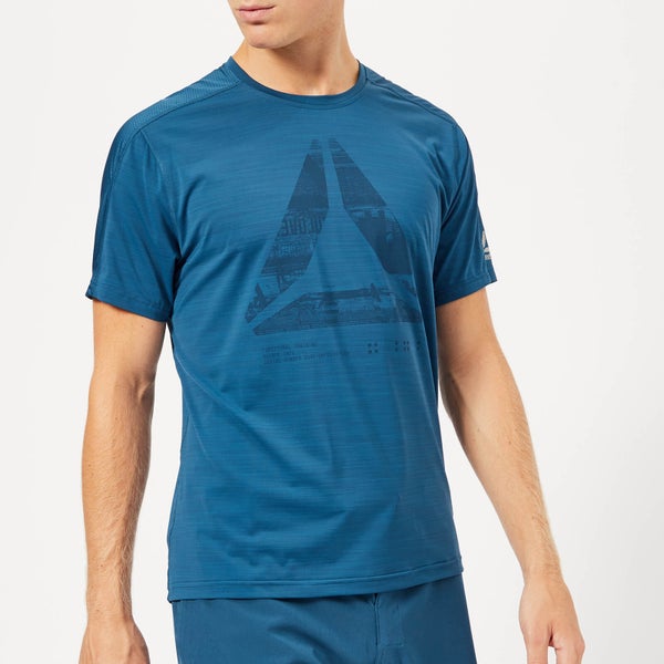 Reebok Men's Graphic Move Short Sleeve T-Shirt - Blue